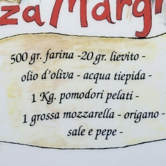 C M.S. Italy Hand Painted 12" Round  Pizza Margherita Pizza Platter - Picture 3 of 12